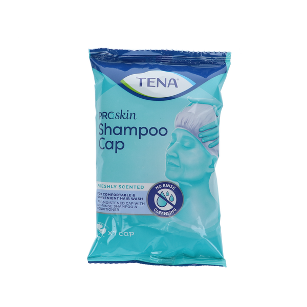 TENA Proskin Shampoo Cap voor haar wassen zonder water, ideaal voor bedlegerige personen en zorginstellingen.