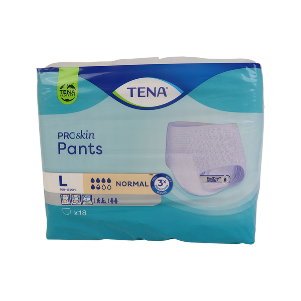 TENA Proskin Pants Normal L, maat L, ademende materiaal, FeelDry Advanced™, Flexifit technologie, Odour Neutralizer