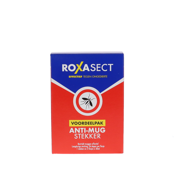 Roxasect Anti-Mug Stekker met 2 Navullingen voor effectieve muggenbestrijding
