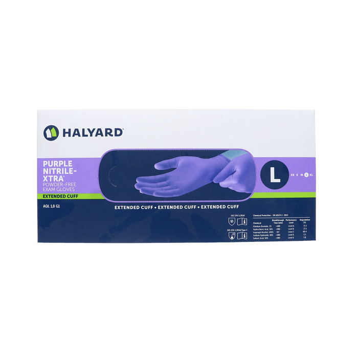 Halyard Purple Nitrile Xtra Handschoenen, 50pr