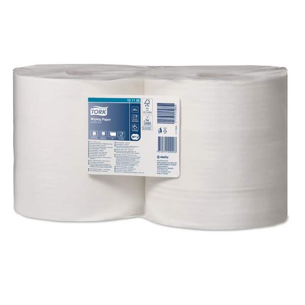 Tork Wiping Advanced Combinatie Rol W1/W2, 2x1st (131135) Hoog absorptievermogen en duurzaamheid