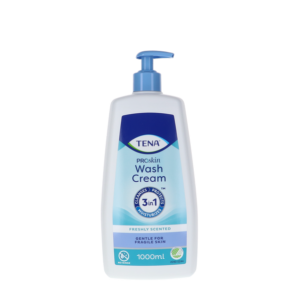 Tena Washcream - 1L flacon voor gevoelige huid