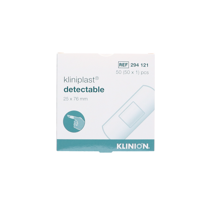 Kliniplast Detecteerbare pleister blauw waterproof 25 x 76 mm, 50 stuks