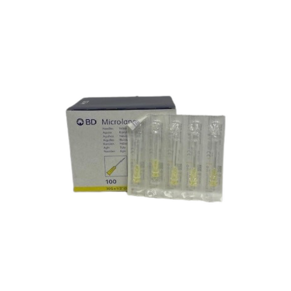 BD Microlance injectienaalden 30G geel, 0,3x13mm, 100 stuks, hoge kwaliteit en betrouwbaarheid, pijnloze injecties.