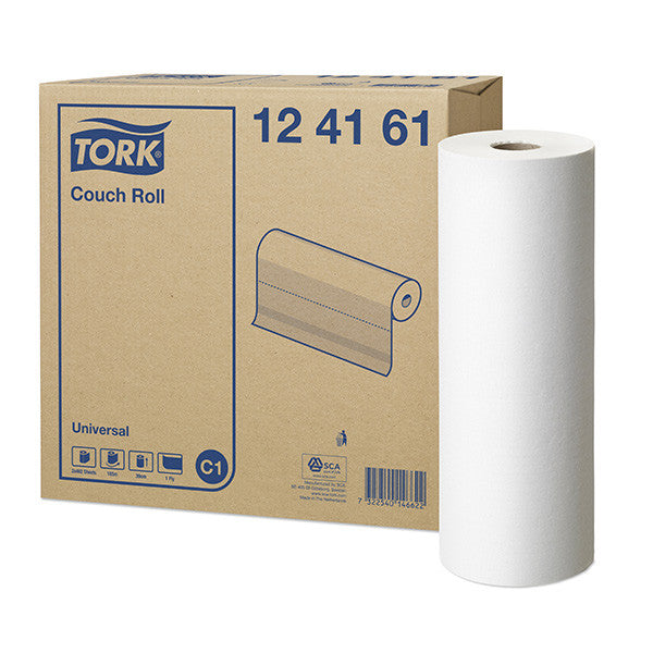 Tork onderzoekbankrol Universal, 1-laags, wit, 185m x 39cm, 2 rollen per verpakking