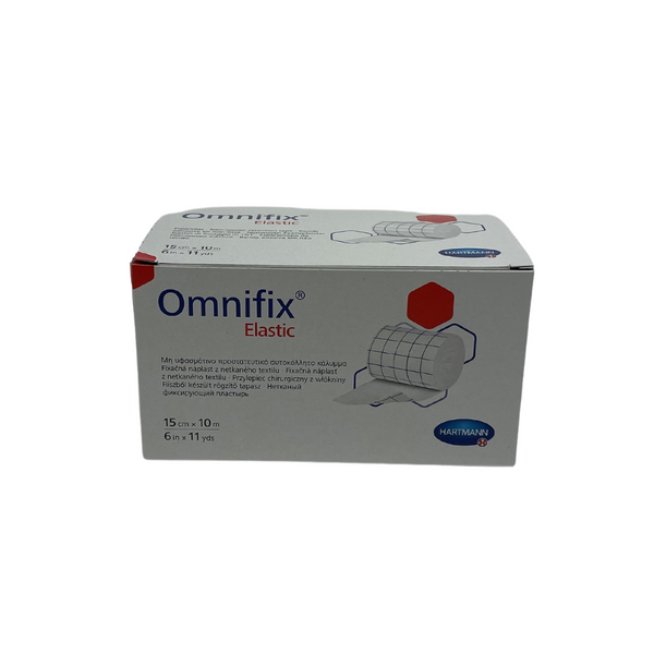 Omnifix Elastic fixatiewondpleister 15 cm x 10 m voor verbanden, huidvriendelijk en hypoallergeen.