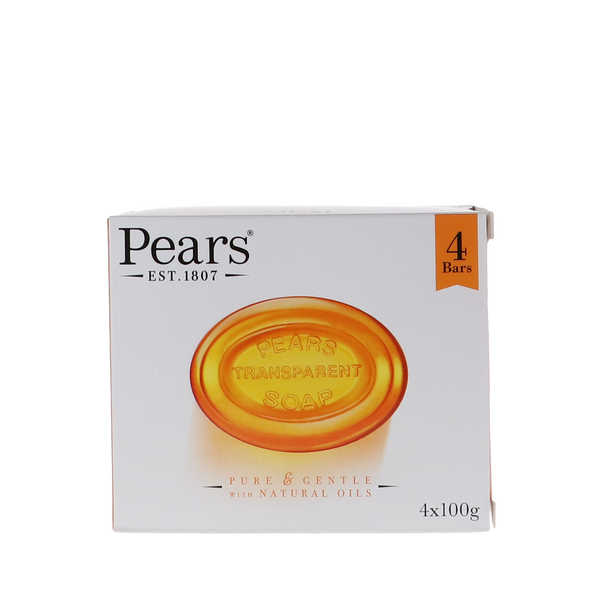 Pears Soap, vier stuks van 100 gram, ideaal voor dagelijks gebruik, geschikt voor alle huidtypen, inclusief gevoelige huid.