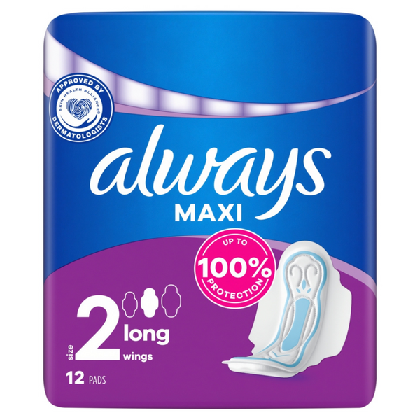 Afbeelding van Always Maxi Pads Long With Wings 12 stuks verpakkingsdoos