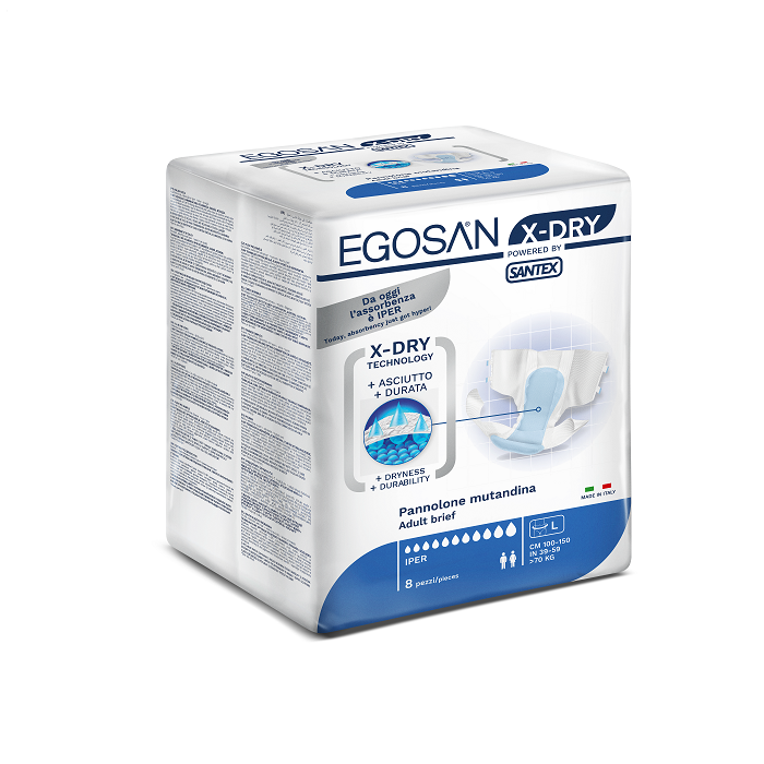 EGOSAN X-Dry Incontinentieluier Large - 8 Stuks