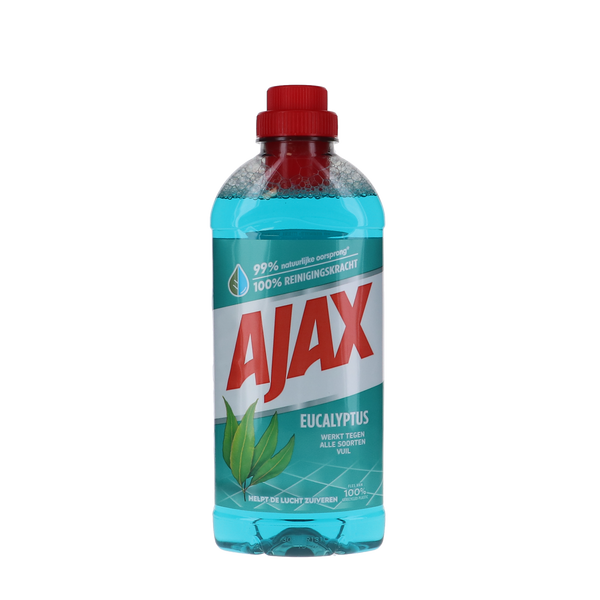 Ajax Allesreiniger 650 ml Eucalyptus fles voor schone vloeren en oppervlakken met verfrissende geur van eucalyptus.