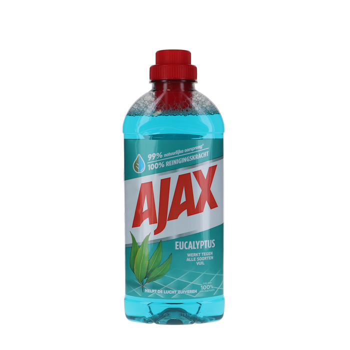 Ajax Allesreiniger 650 ml Eucalyptus fles voor schone vloeren en oppervlakken met verfrissende geur van eucalyptus.