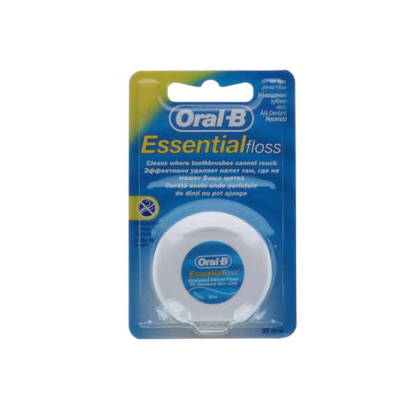 Oral B Floss Essential 50m Regular Non Wax flosdraad verpakking