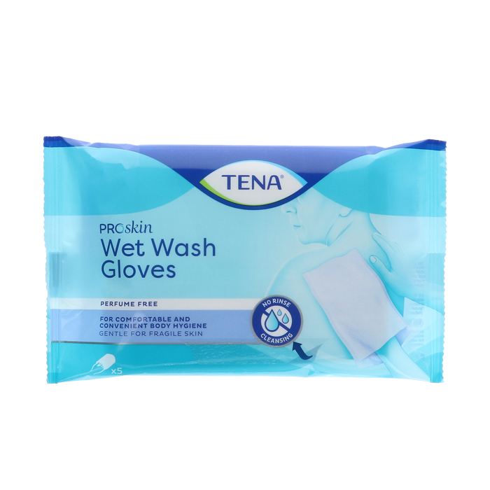 Tena Wet Wash Gloves Geurloos verpakking van 5 stuks