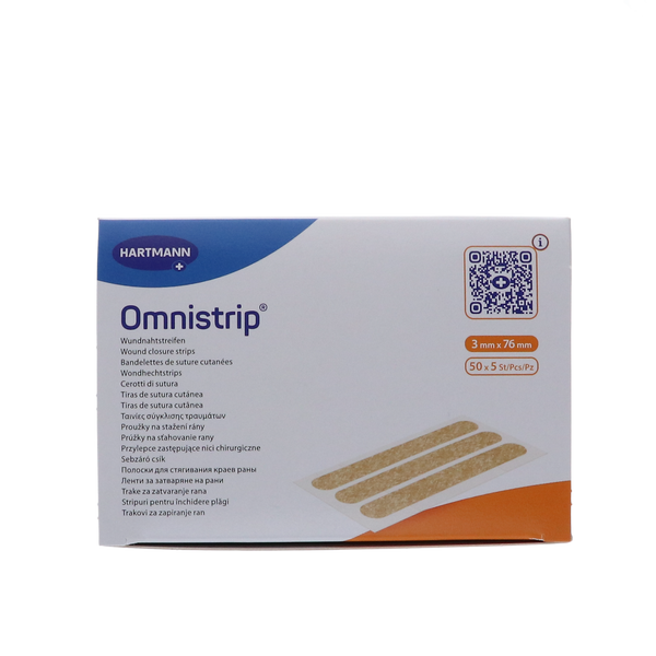 Afbeelding van Omnistrip hechtstrips 3mm x 76mm, 50 strips per doos, 50 dozen per verpakking.