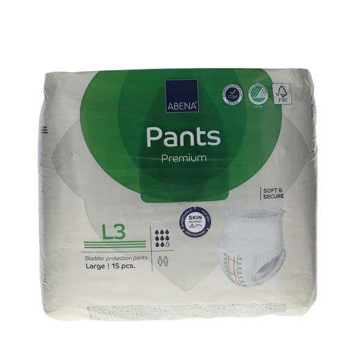 Abena Pants Premium L3 incontinentiebroek, 2400ml absorptievermogen, verpakking van 15 stuks