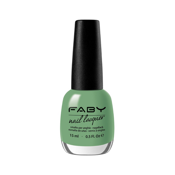 Nagellak FABY 15ml UN MOJITO POR FAVOR! in levendige groene kleur met glanzende finish,  voor professioneel en thuisgebruik.