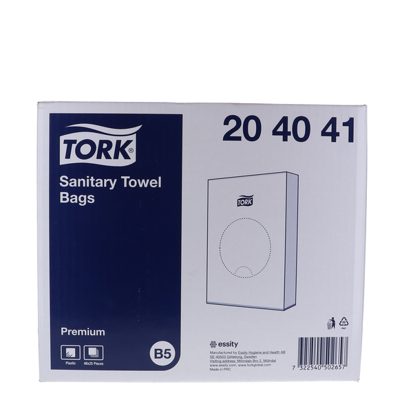 Tork Hygiënezakjes, wit, 9,5x3,2x13,5 cm, 48x25 stuks, 1.200 stuks verpakking