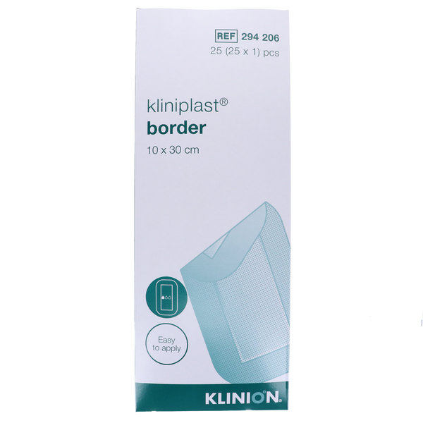 Steriele Kliniplast Border eilandpleister, 10x30cm, verpakking van 25 stuks