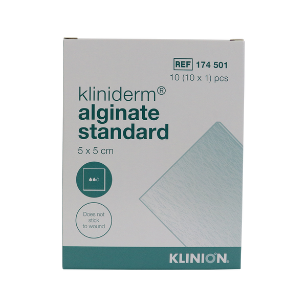 Kliniderm alginaat wondverband, 5x5cm, 10 stuks in verpakking