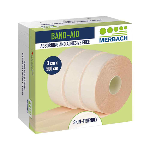 Merbach Pleisterverband 5m x 3cm voor EHBO en wondverzorging