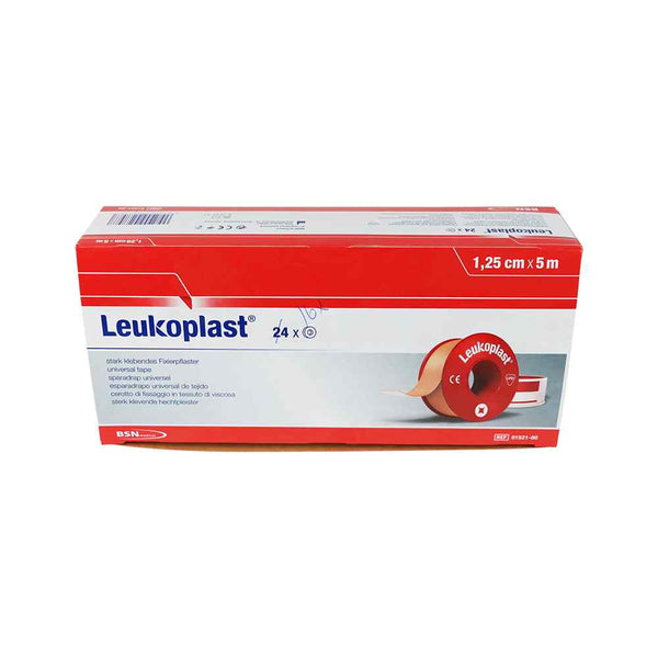 Leukoplast Hechtpleister Kunststof 5m x 1,25 cm in verpakking