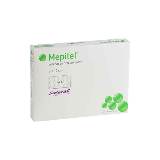 Mepitel verband steriel 8x10cm, verpakking van 5 stuks, niet-klevend wondcontactverband van Mölnlycke.