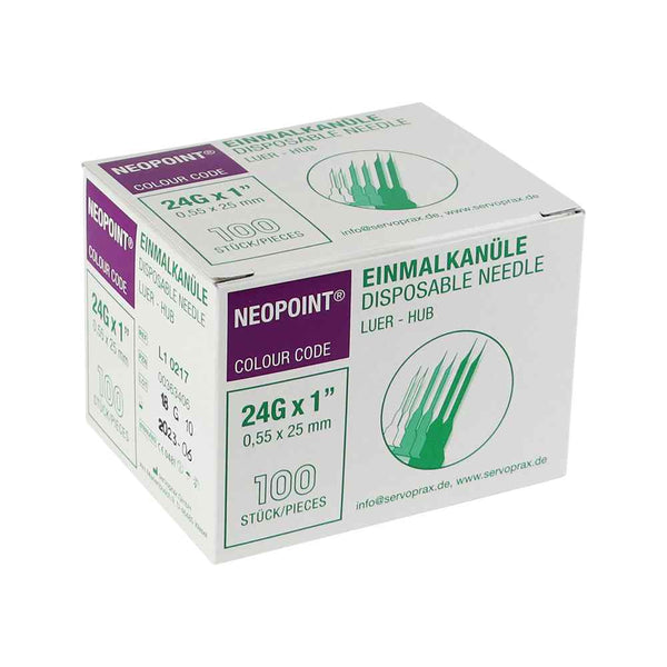 Injectienaalden Neopoint Paars, 100 stuks, precisie en comfort, scherpe naaldpunt, soepel, betrouwbaar, gebruiksgemak.