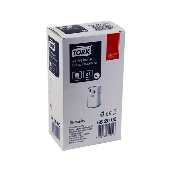 Tork Luchtverfrisser Spray Dispenser wit kunststof, muurmontage, automatisch, 130x130x280 mm, garantie 1 jaar