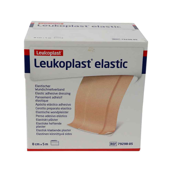 Leukoplast Elastic Wondpleister 5m, 1st (8 cm) in verpakking