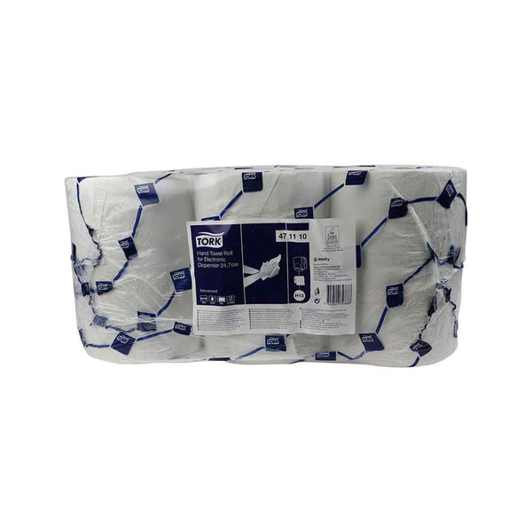 Tork Advanced Handdoekrol H13 Wit, 6 stuks, hoogwaardige papieren handdoekrollen voor drukbezochte sanitaire ruimtes.