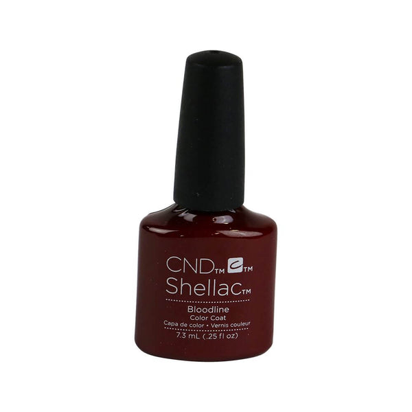 Nagellak flesje CND Shellac Bloodline 7,3ml, diep rode kleur.