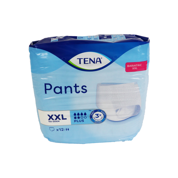 TENA Pants Bariatric Plus - XXL, 12 stuks, incontinentiebroekjes voor grotere maten, ademend en superabsorberend.