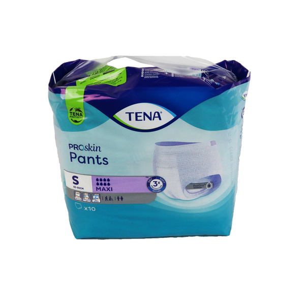 TENA Proskin Pants Maxi, 10 stuks, maat S, zachte materialen, superabsorberende kern, geurcontrole, ComfiStretch-tech