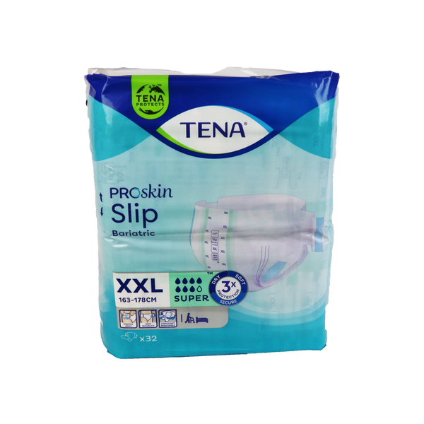 TENA Slip Bariatric Super XXL, 32 stuks, hoge absorptie, ademend en comfortabel, speciaal voor grotere lichaamsomvang